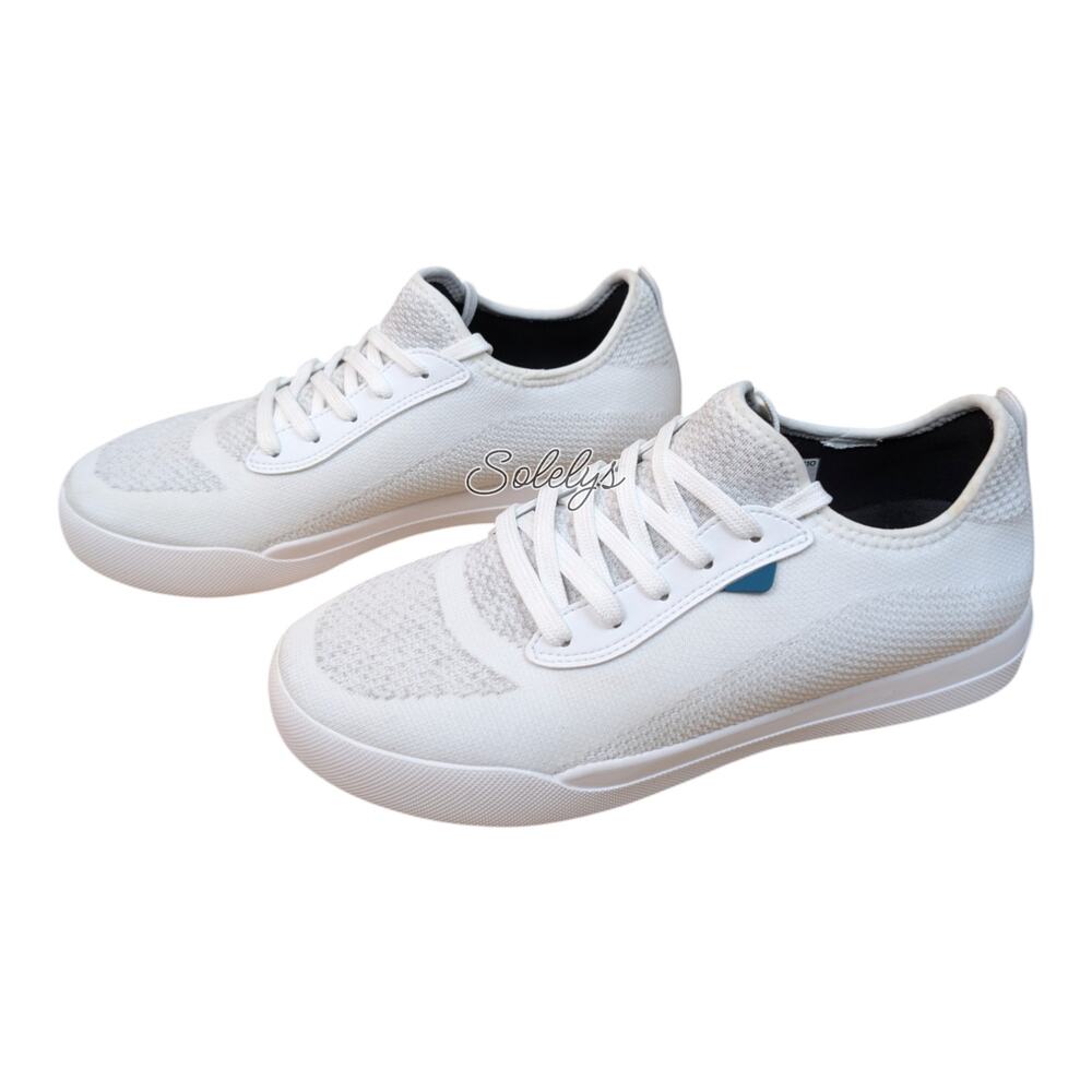 Vessi Weekend Womens 10 Marble White Waterproof Knit Dyma-Tex Lace Up Sneaker - Picture 4 of 9